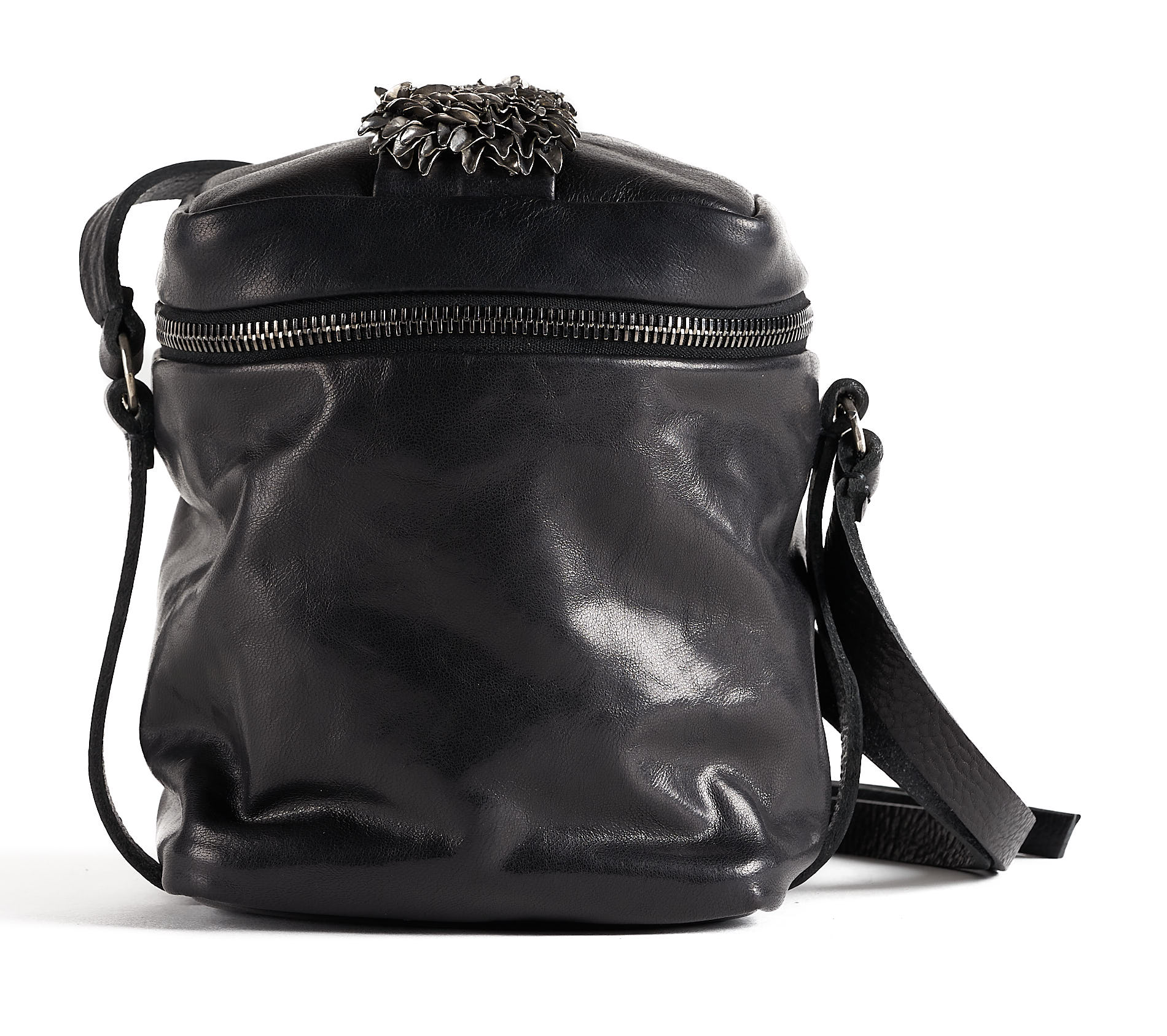 daniele basta leather and silver bags - FRONT